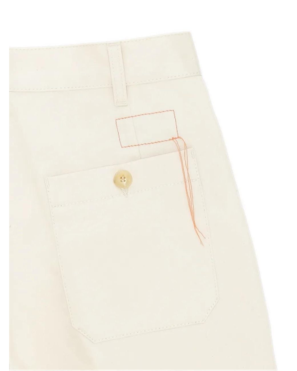 Fortela White Pleated Straight-Leg Trousers