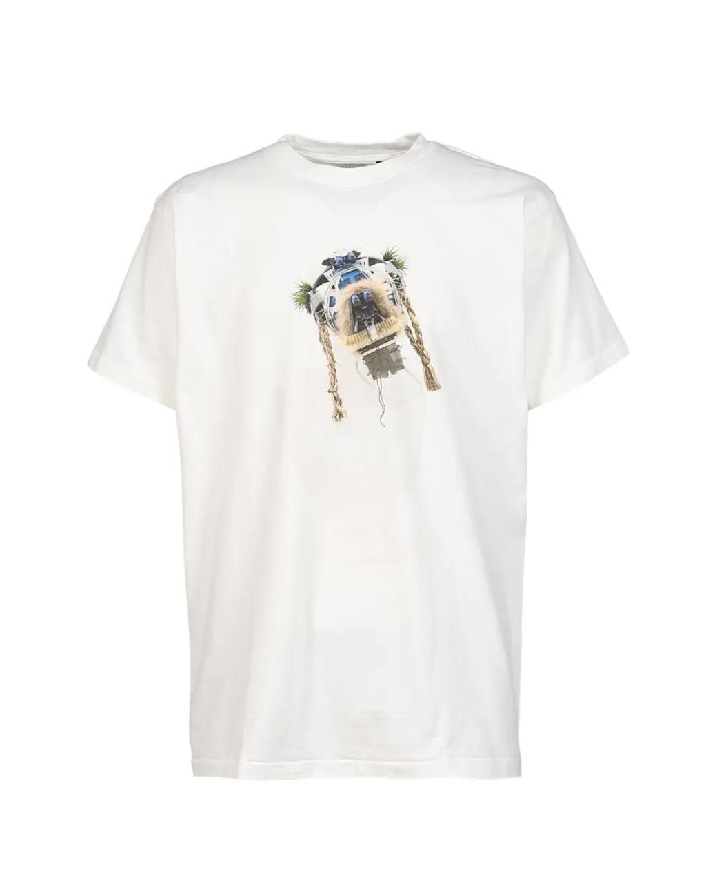 SHT White Derceto Graphic-Print T-Shirt for men