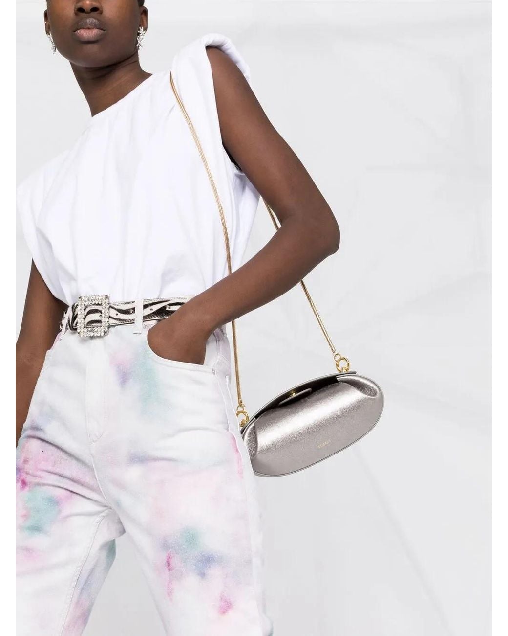 Isabel Marant White Abstract-Print Cropped Trousers