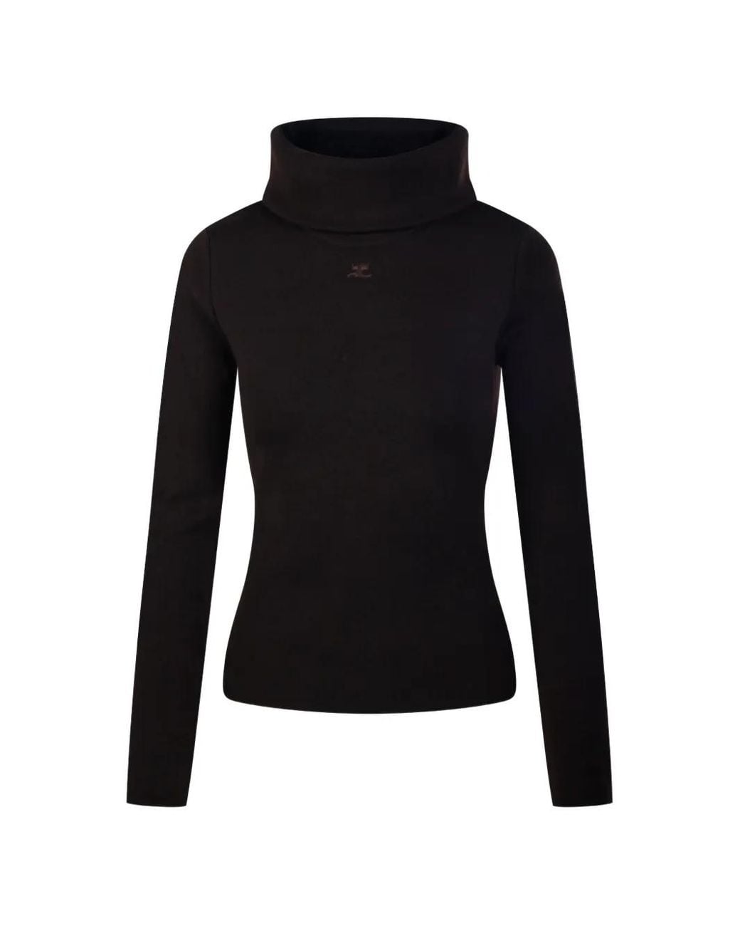 Pull À Logo Brodé Courreges en coloris Black