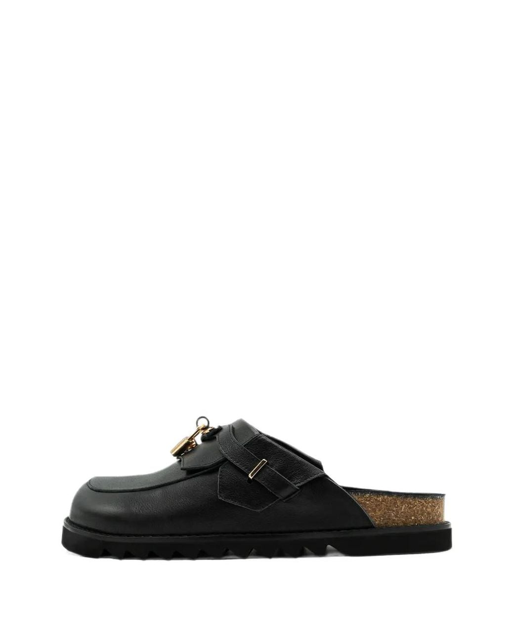 Stadium Goods Black Bag Padlock-Detail Slippers for men