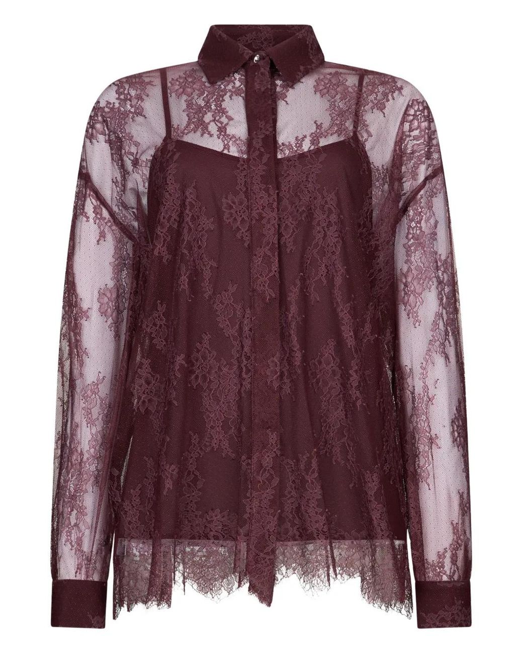 Liu Jo Purple Chantilly Lace Shirt