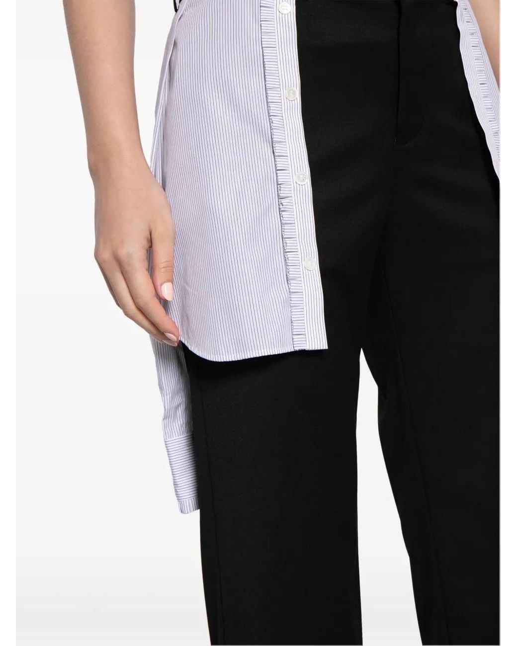 Undercover Black Layered Wool-Blend Trousers