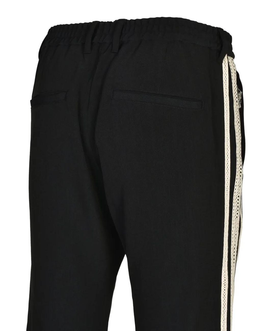 CEDARWOOD Black Crochet-Knit Logo-Embroidered Track Pants for men