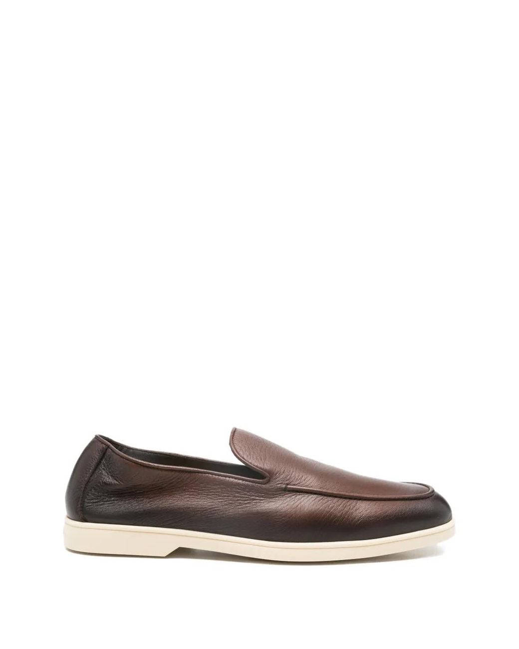 Doucal's White Leather Loafers for men
