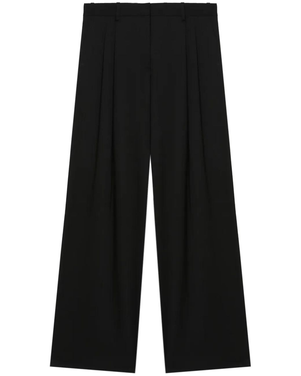 Helmut Lang Black Pleat Detailing Tailored Trousers