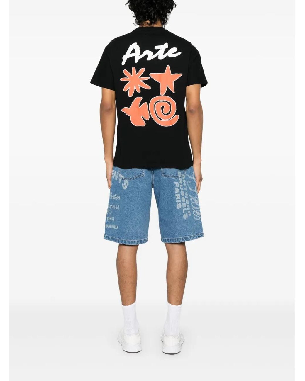 Arte' Black Elements Print T-Shirt for men