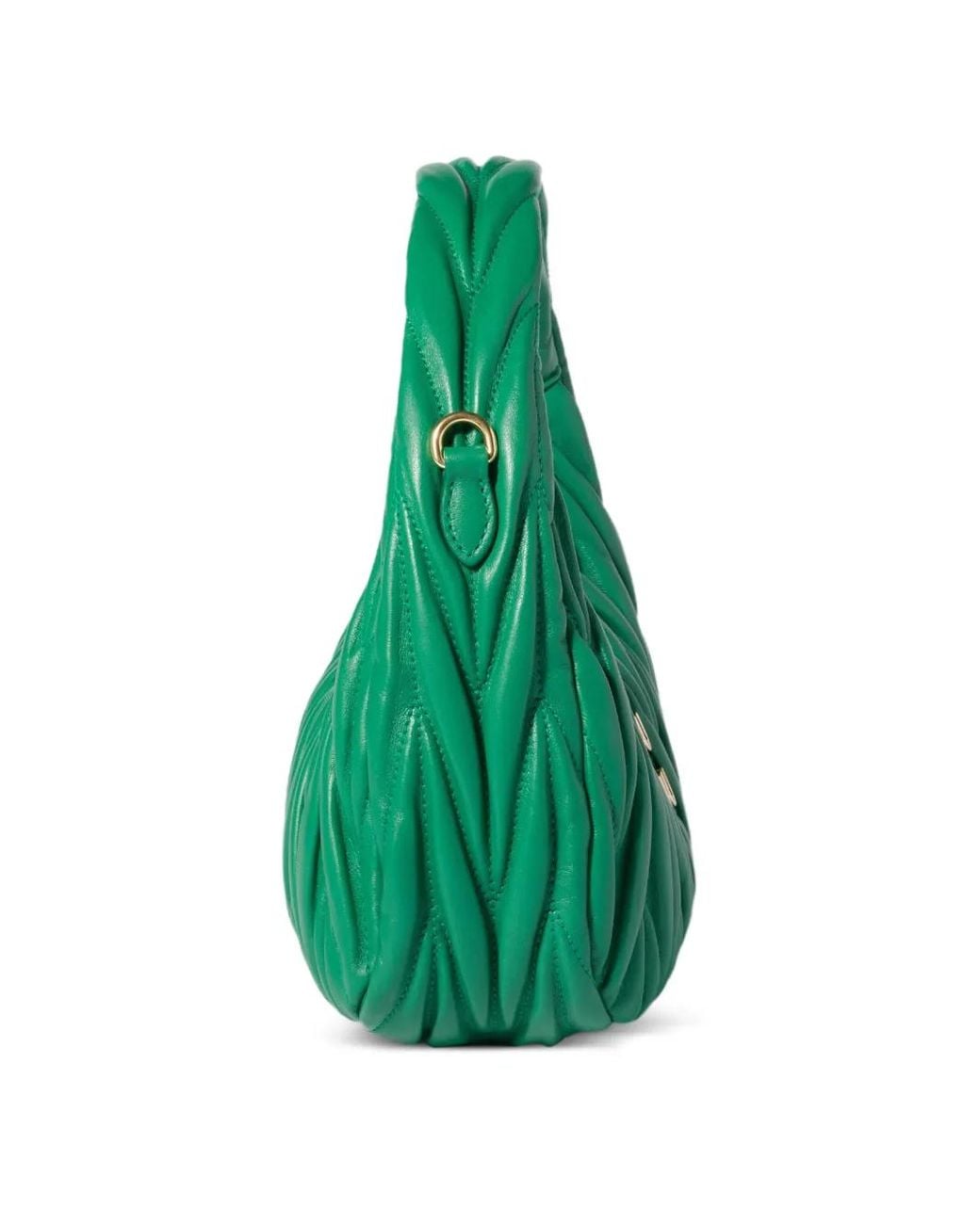 Miu Miu Green Sac Porté Épaule Miu Wander En Cuir Nappa Matelassé
