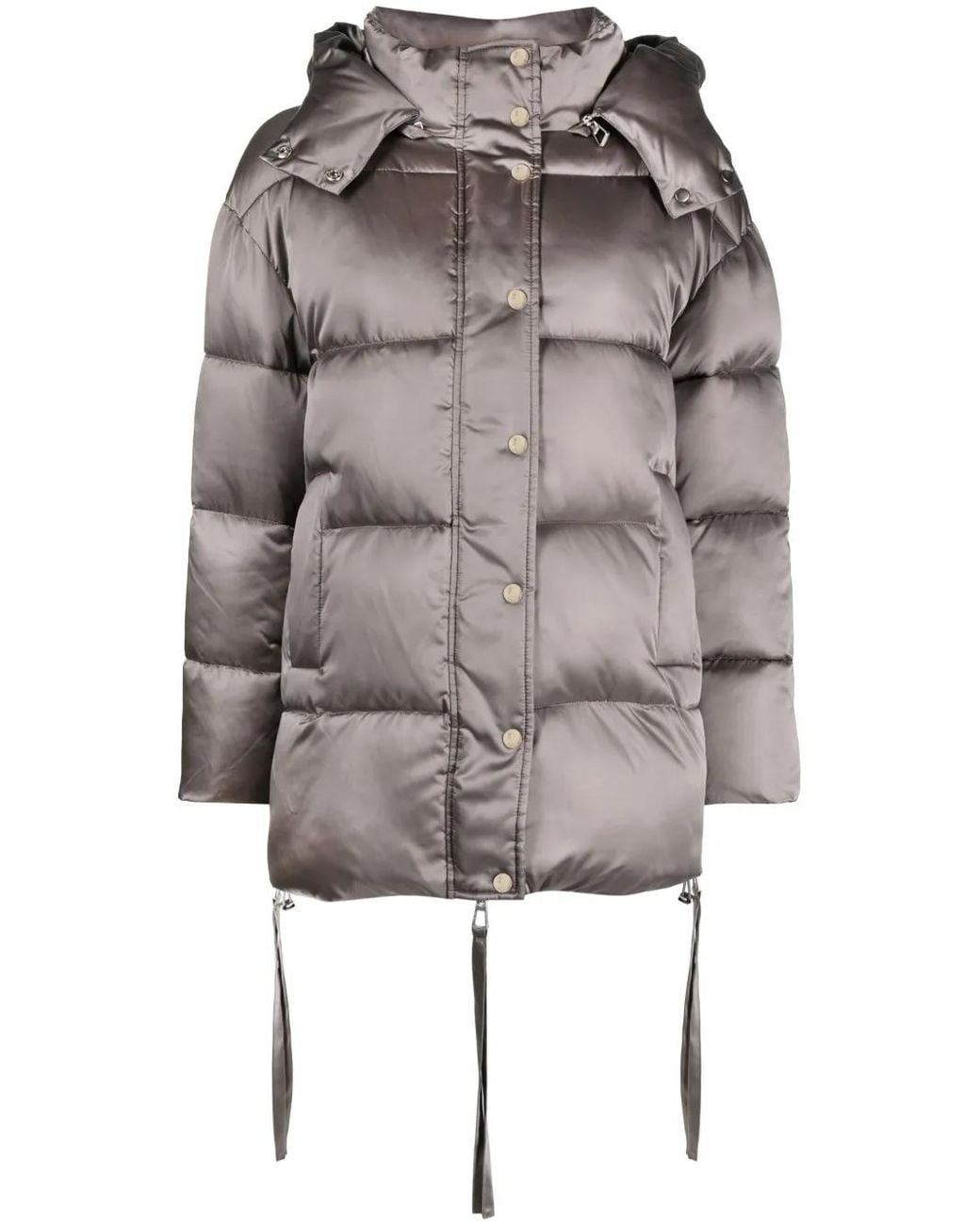 P.A.R.O.S.H. Gray P.A.R.O..H. Satin-Finish Padded Coat