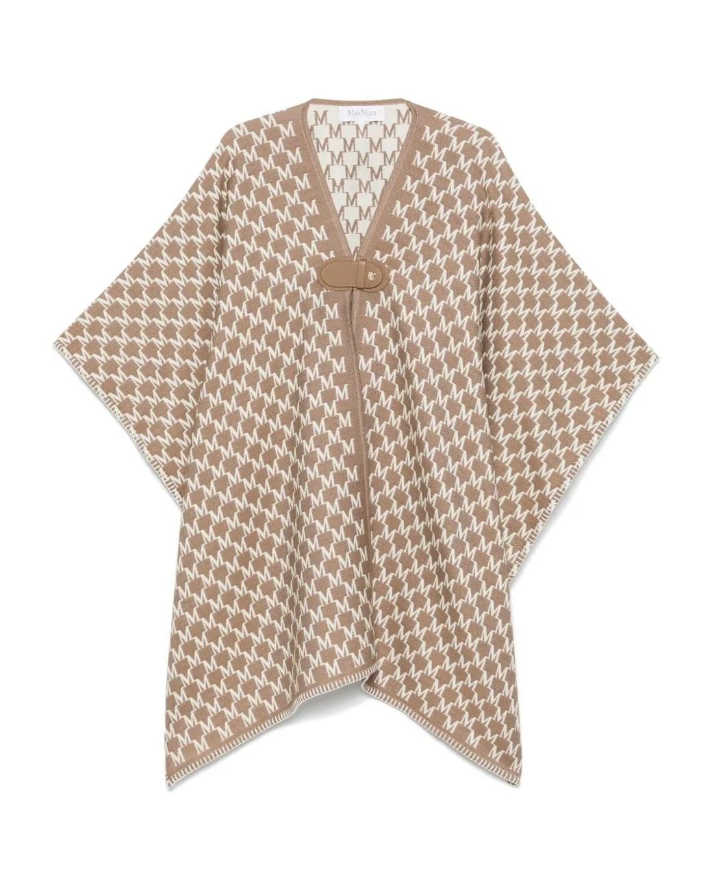Max Mara Natural Monogram-Pattern Cape