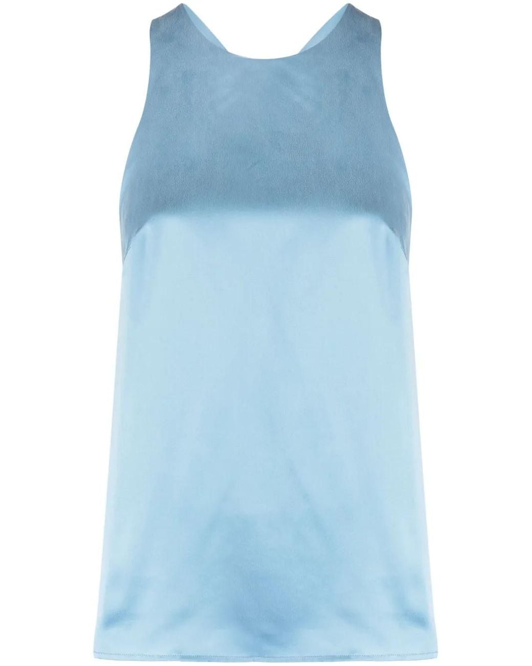 Loulou de Saison Blue Halterneck Silk Tank Top