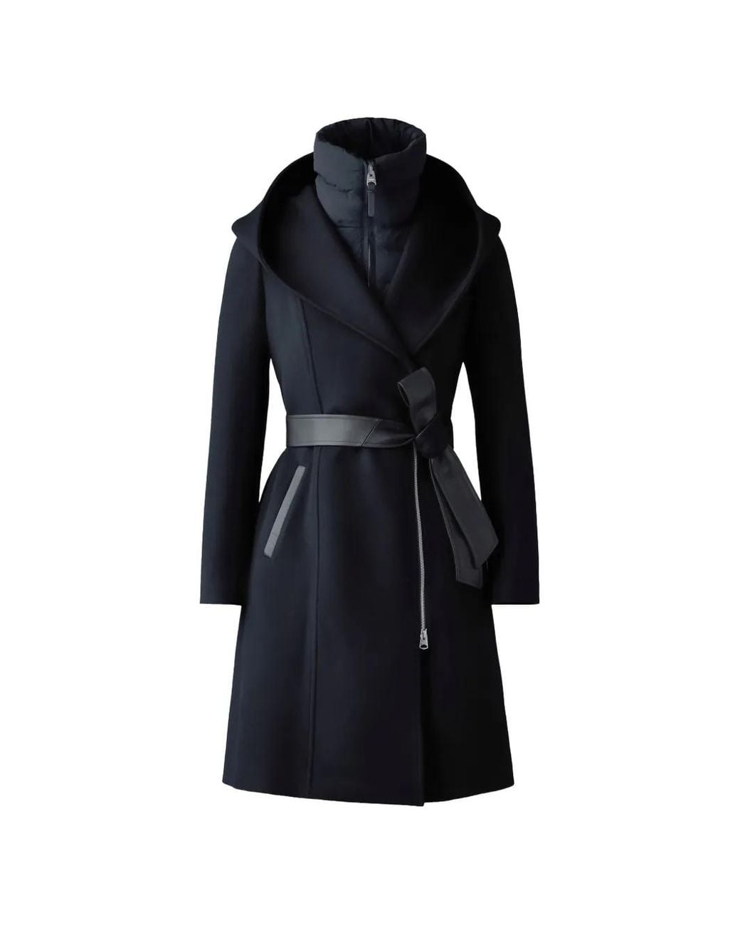 Mackage Blue Shia-Slb Belted Hooded Coat