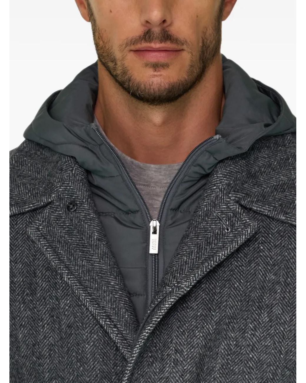 Boggi Gray Single-Breasted Coat for men