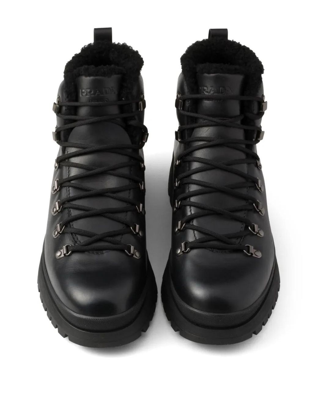 Prada Black Brixxen Leather Boots for men