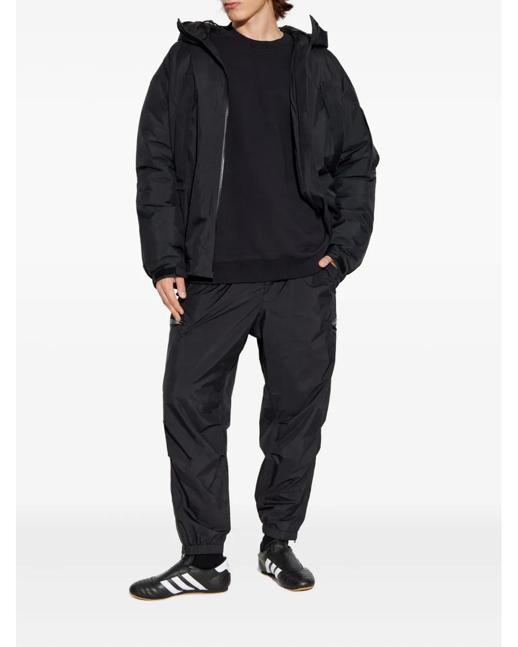 Y-3 Black Hooded Padded Jacket for men