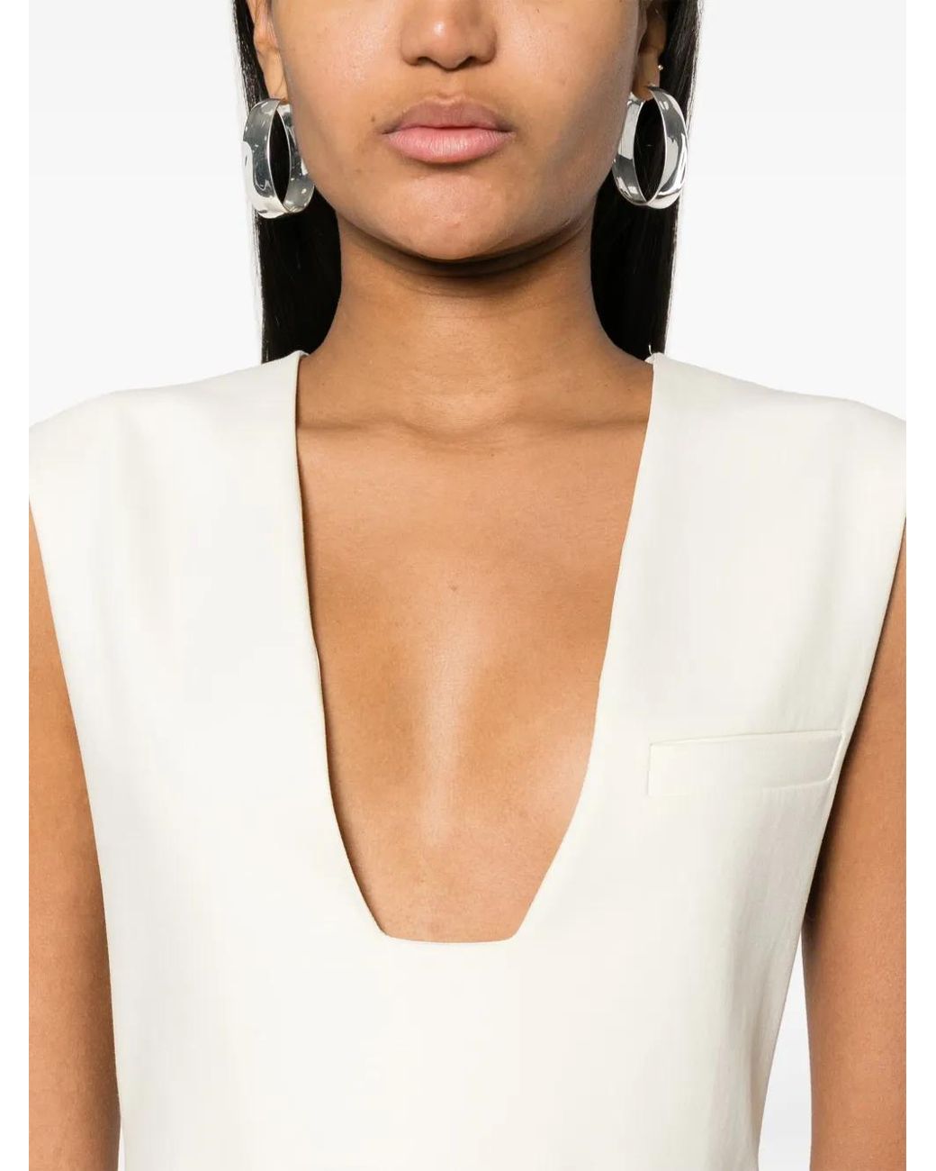 Fabiana Filippi White Belted-Waist Dress