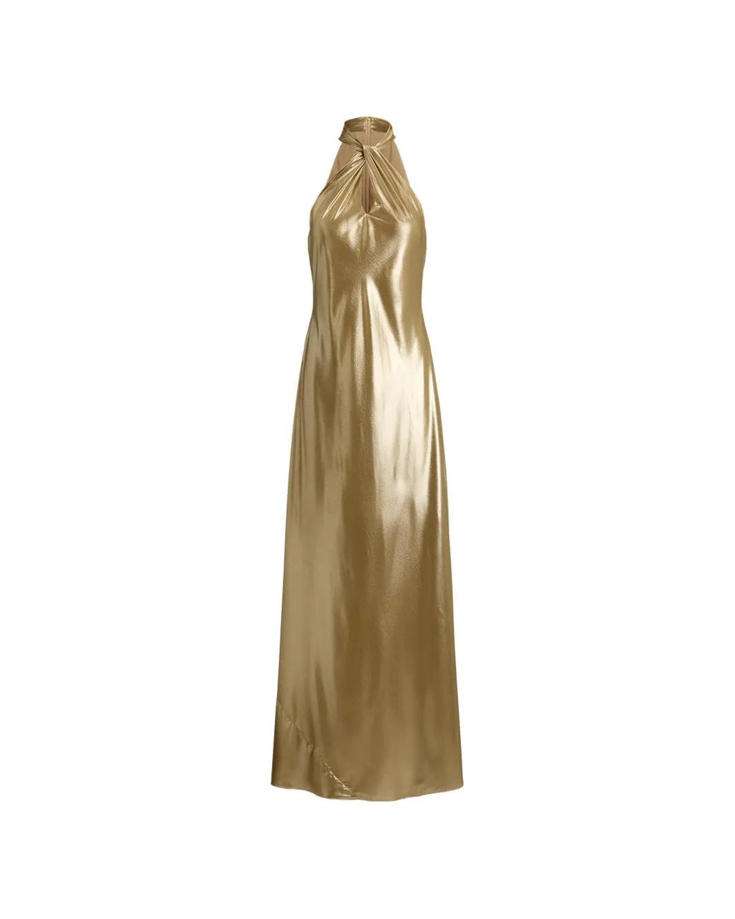Ralph Lauren Metallic Robe Longue À Design Torsadé