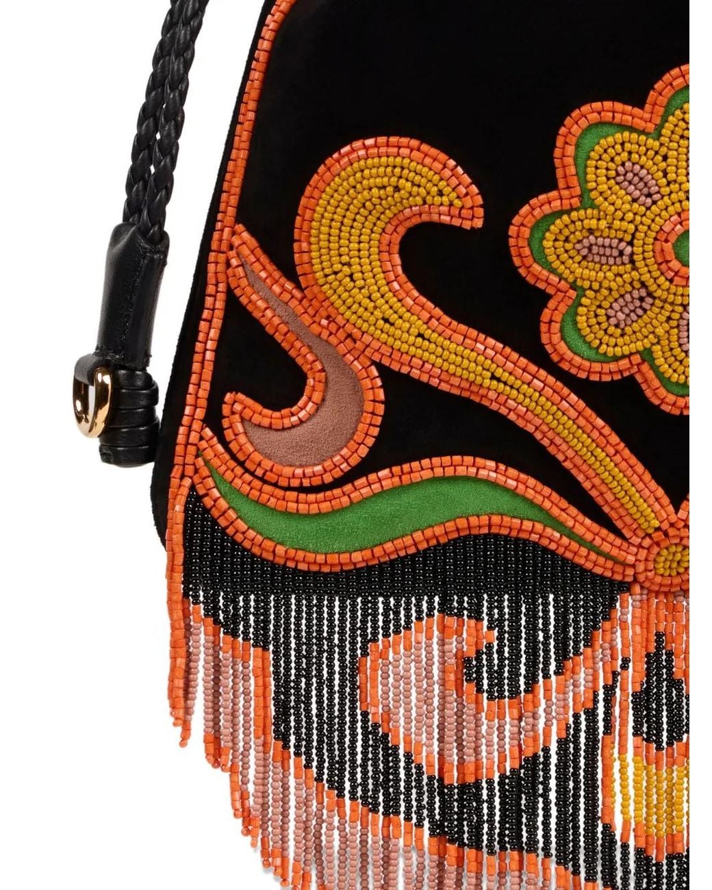 Etro Black Suede Leather Bucket Bag