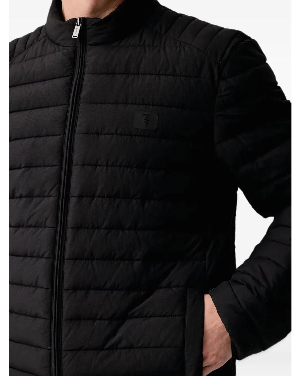 Trussardi Black Quilted Zip-Up Jacket for men