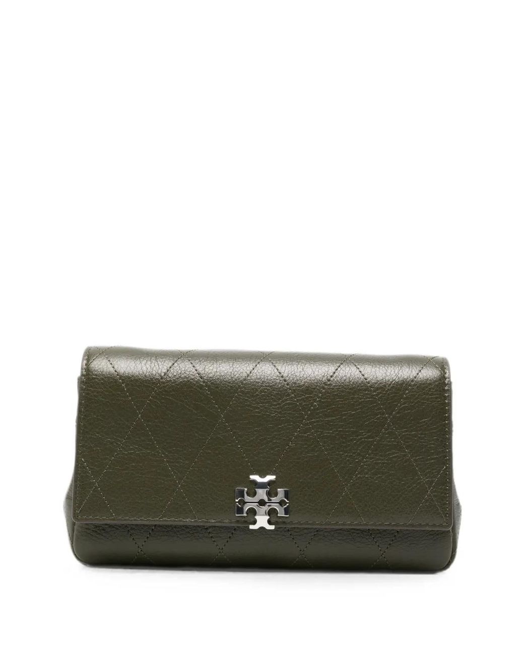 Tory Burch Green Charlie Quilted Chain Crossbody Bag