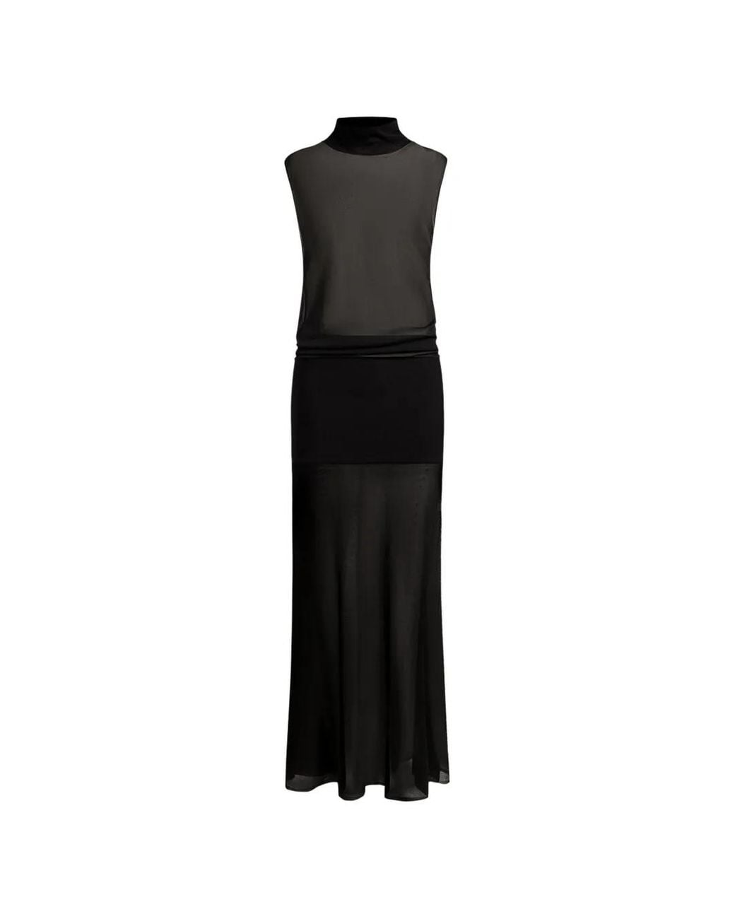 12 STOREEZ Black Turtleneck Maxi Dress