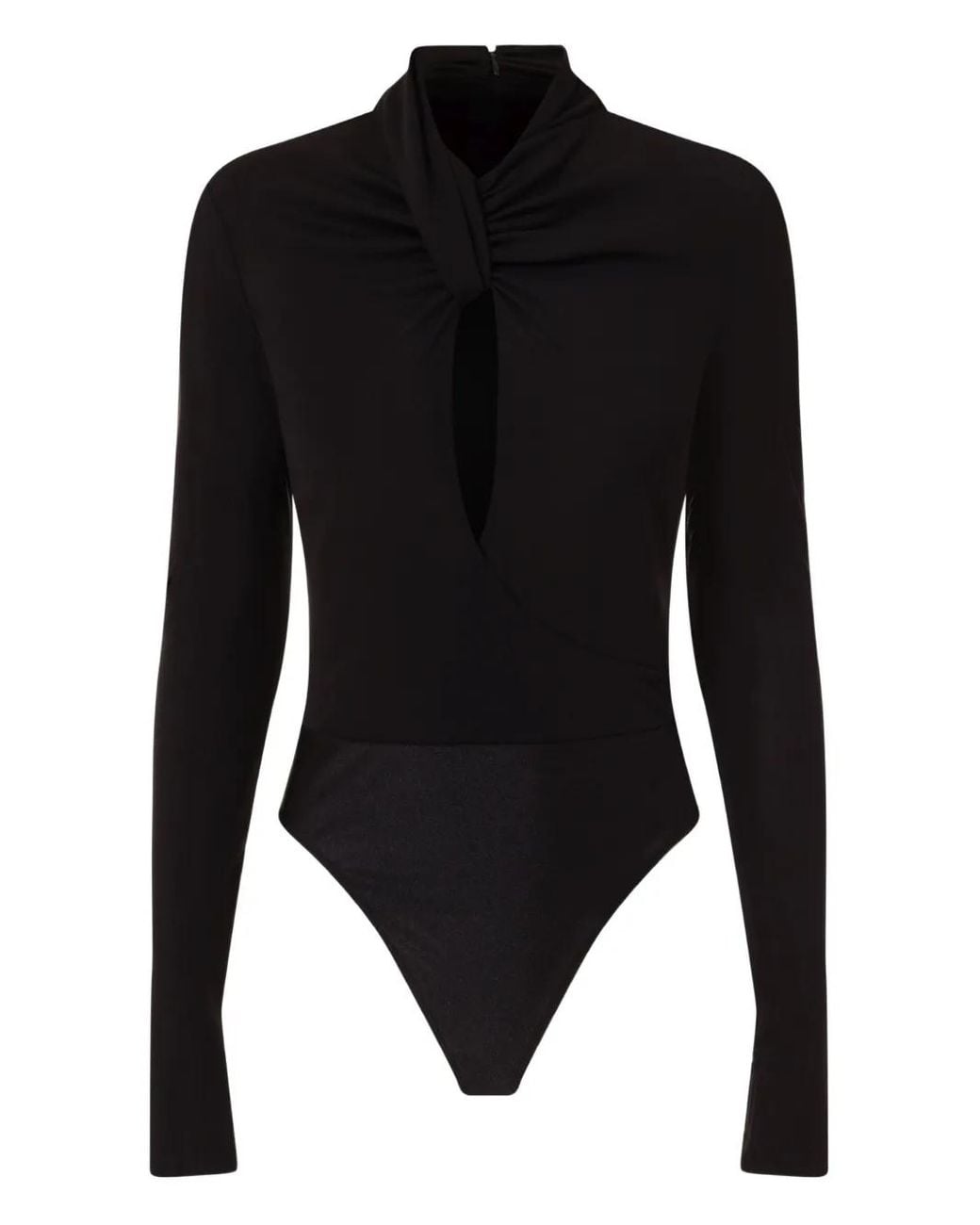 Just Cavalli Black Twist-Neck Bodysuit