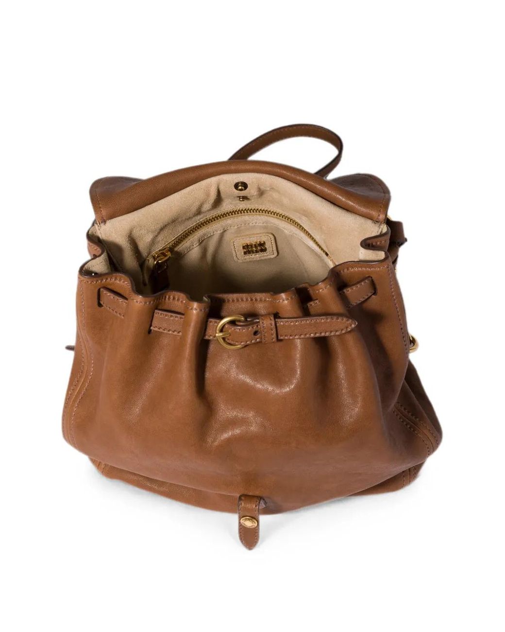 Miu Miu Brown Rendez-Vous Nappa-Leather Backpack
