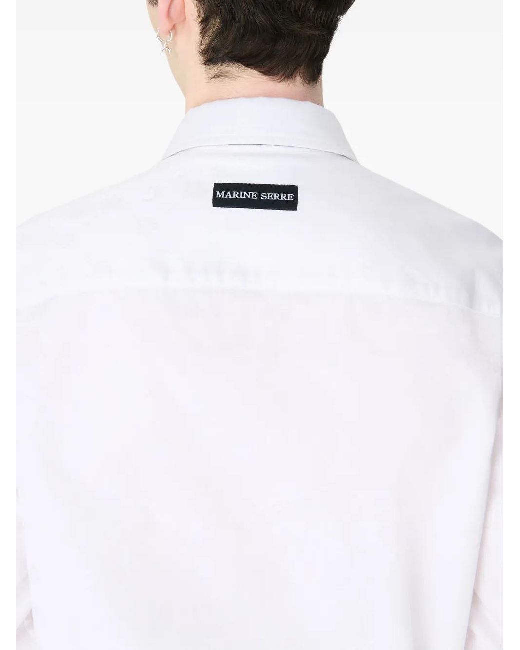 MARINE SERRE Hemd Mit Logo-Patch in Blue für Herren