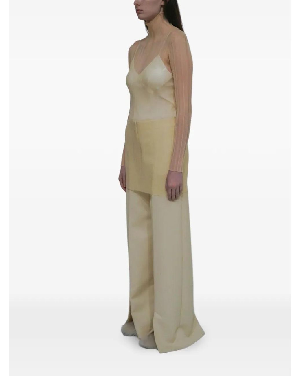 Rosetta Getty White Sheer Plissé Dress