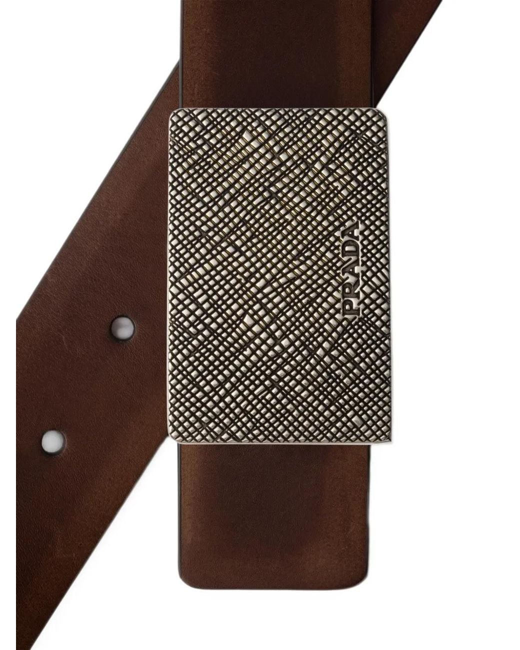 Prada Gray Brass Belt Buckle for men