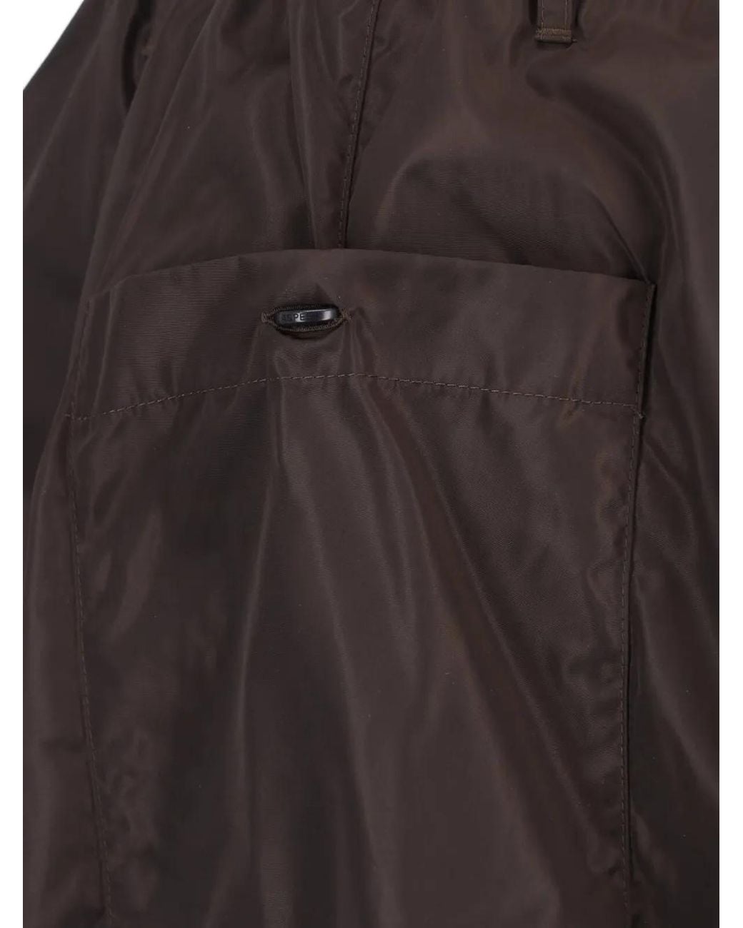 Aspesi Brown Technical Fabric Flared Midi Skirt