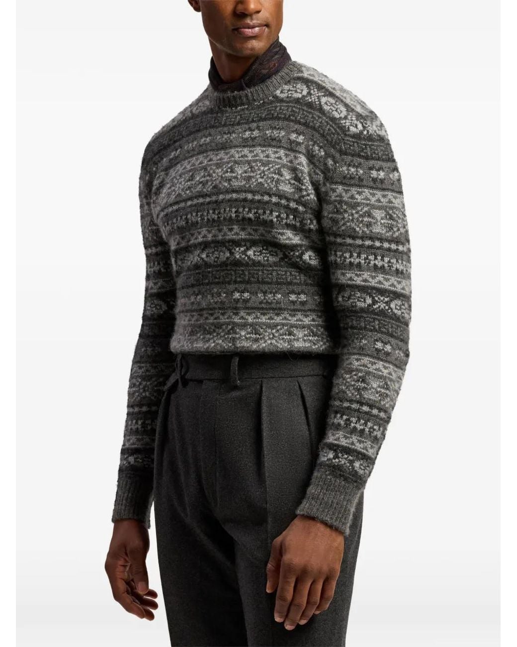 Ralph Lauren Gray Fair Isle Sweater for men