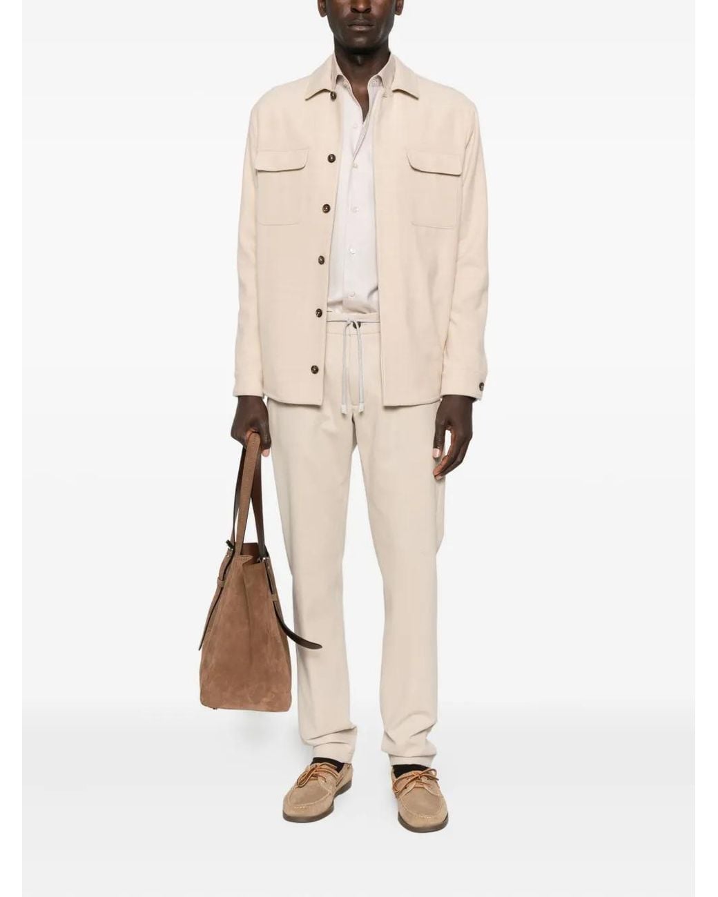 Eleventy Natural Buttoned Flap-Pocket Jacket for men