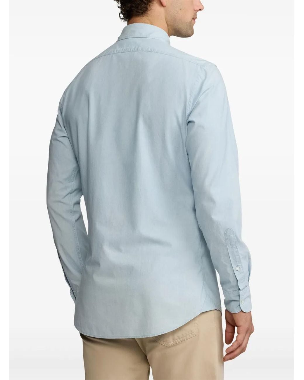 Ralph Lauren Logo-Embroidered Shirt in Blue for Men | Lyst