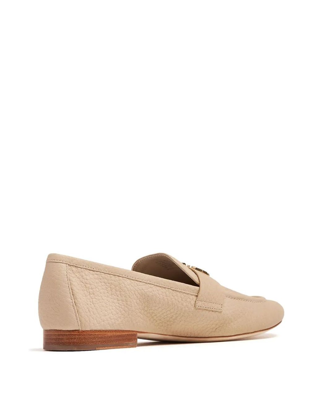 Tory Burch Natural Double T-Plaque Leather Loafers