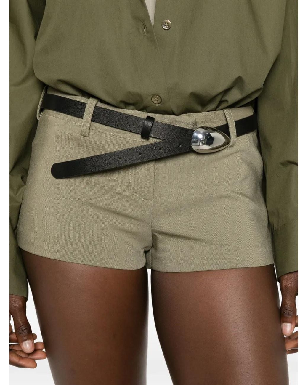 Frankie Shop Natural Short À Fermeture Dissimulée