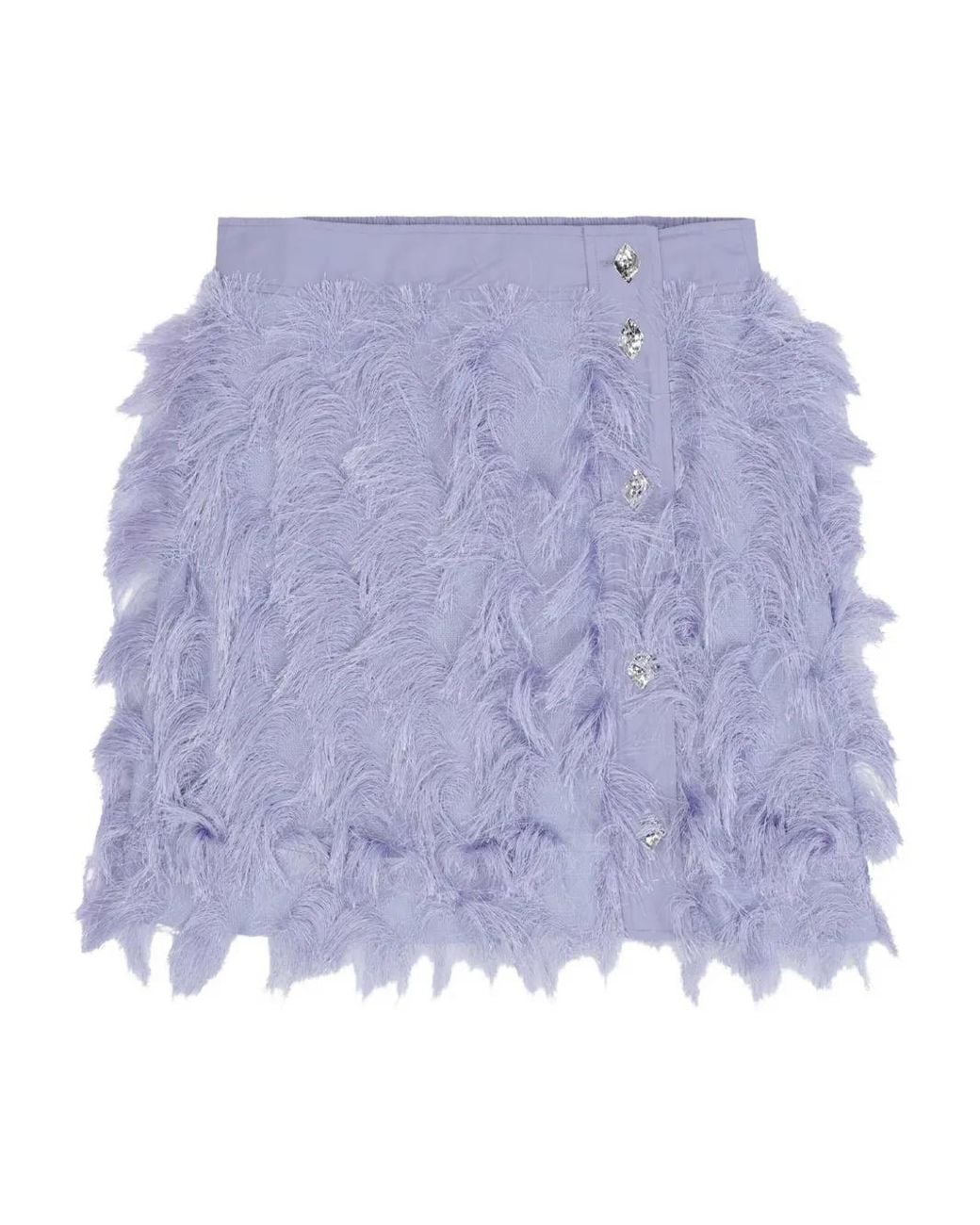 Ganni Purple Fringe Mesh Skirt