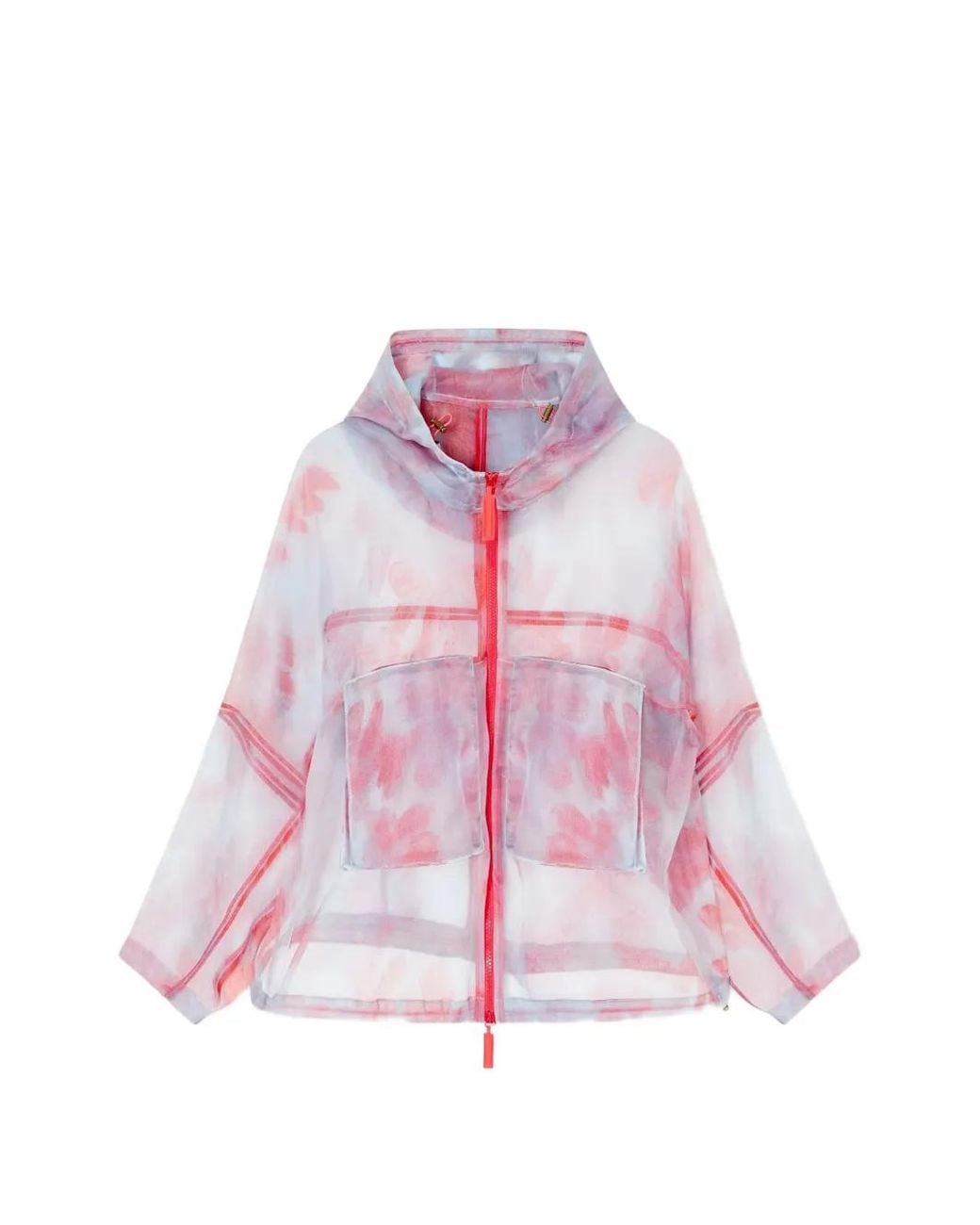 Giorgio Armani Pink Tie-Dye Print Hooded Jacket