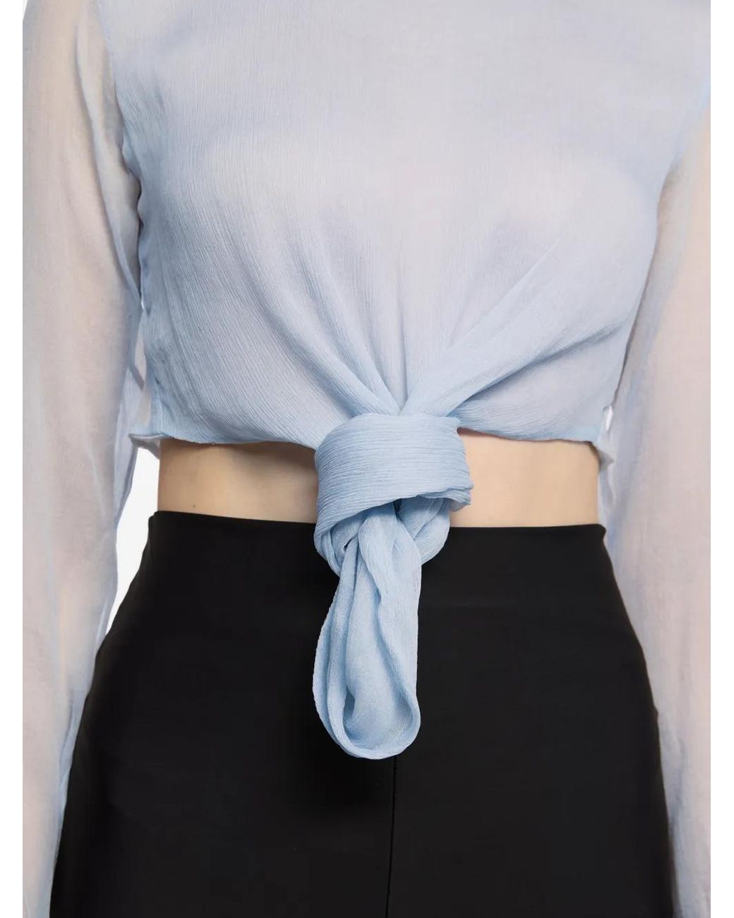 Atu Body Couture Gray Knot-Detail Top