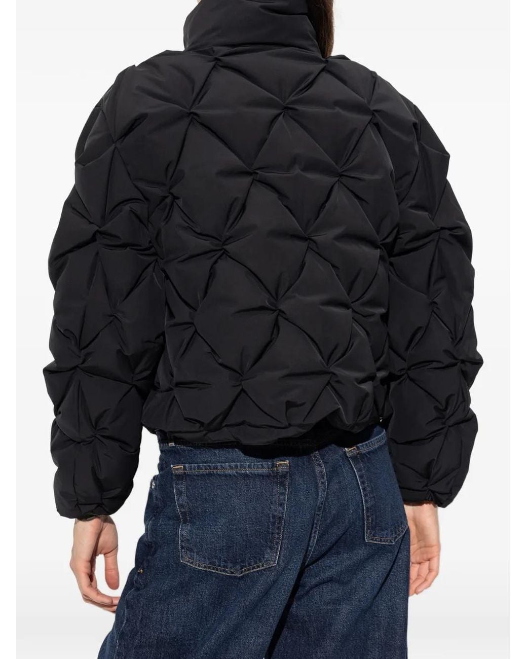 Moose Knuckles Blue Quilted Stand-Up Collar Jacket