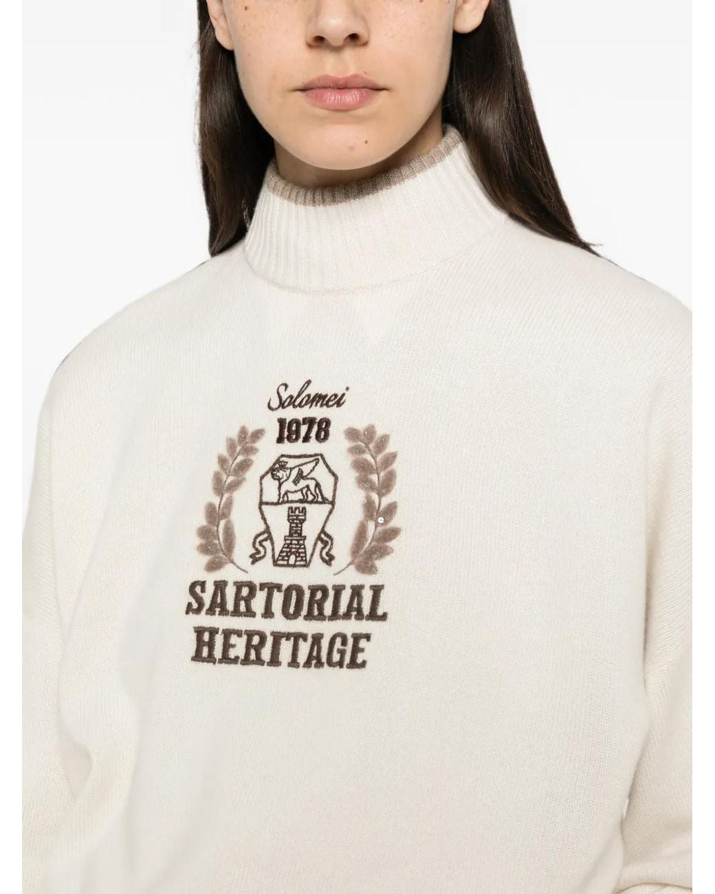 Brunello Cucinelli White Cashmere Trurtle-Neck Sweater