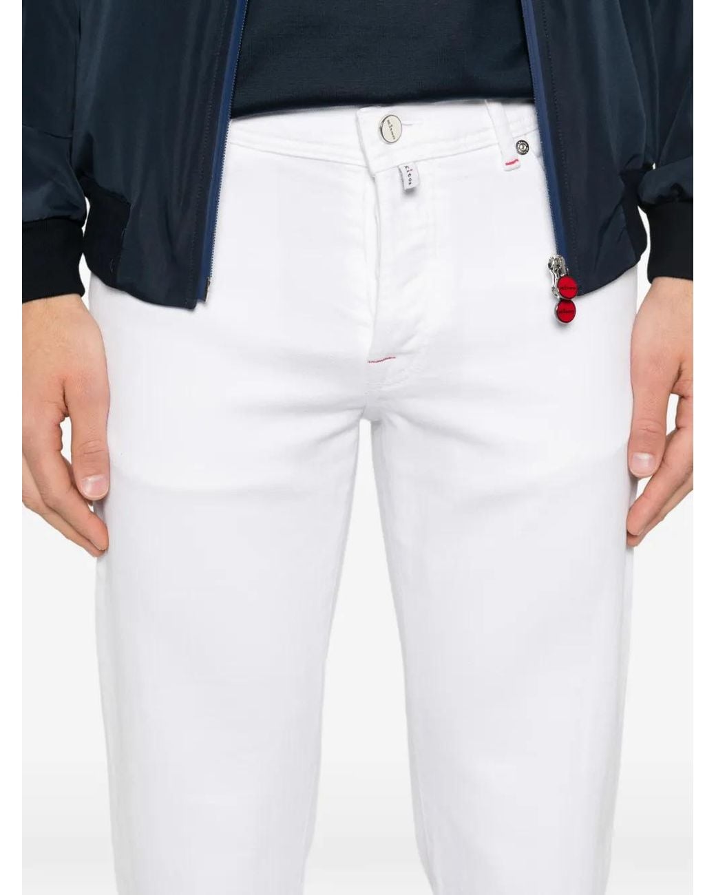 Kiton White Slim-Fit Jeans for men