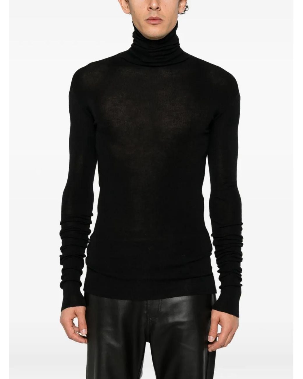 ROT Black The Not So Sartre Button-Back Sweater