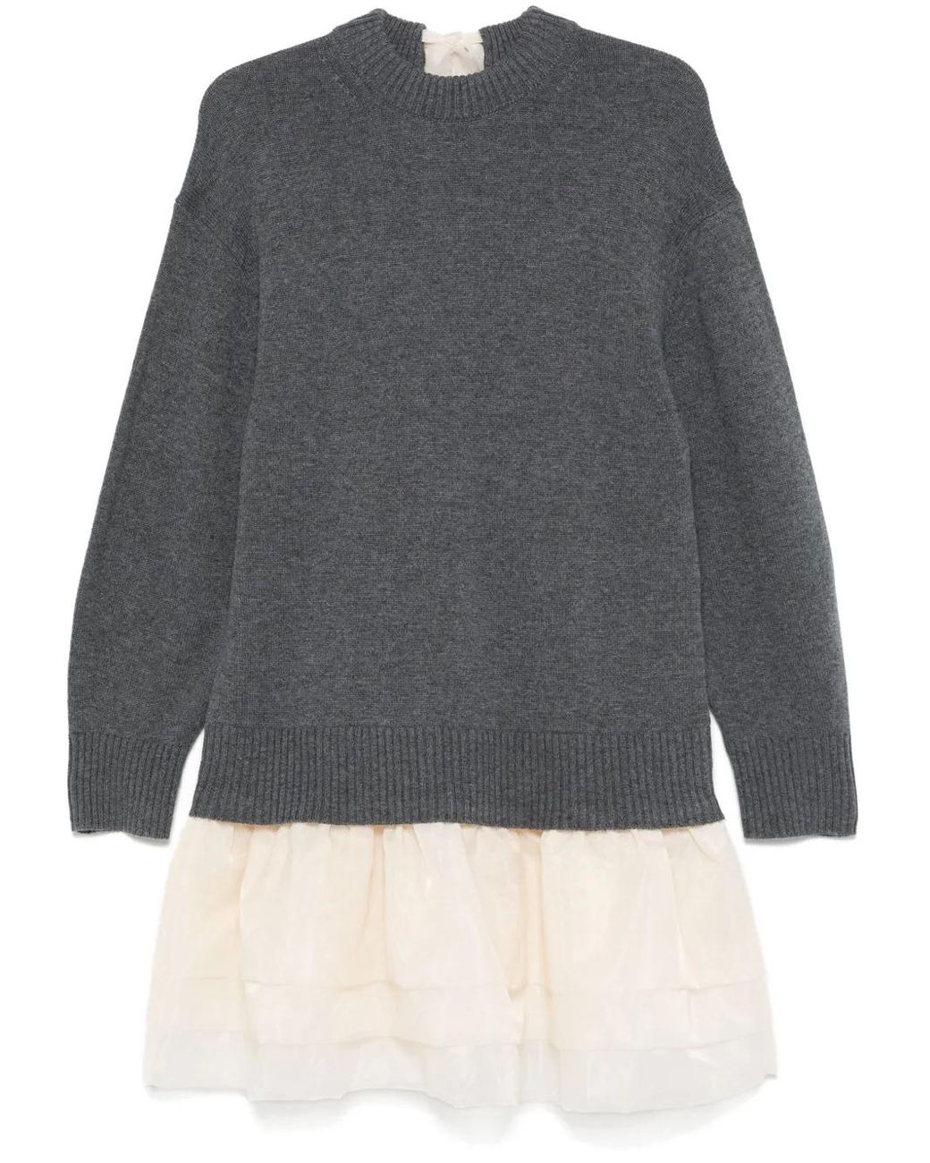 maje wool and organza dual-fabric dress Wool and organza dual-fabric dress