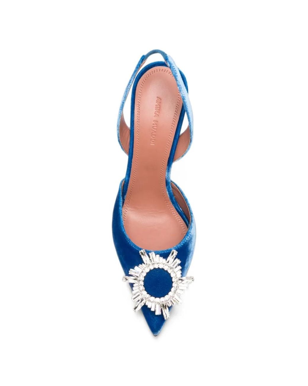 AMINA MUADDI Blue Begum Crystal-Embellished Velvet Pumps