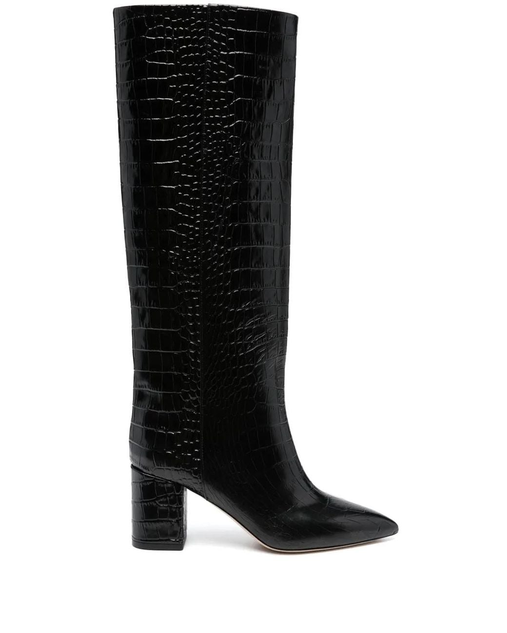 Paris Texas Black Anja 70Mm Crocodile-Embossed Boots