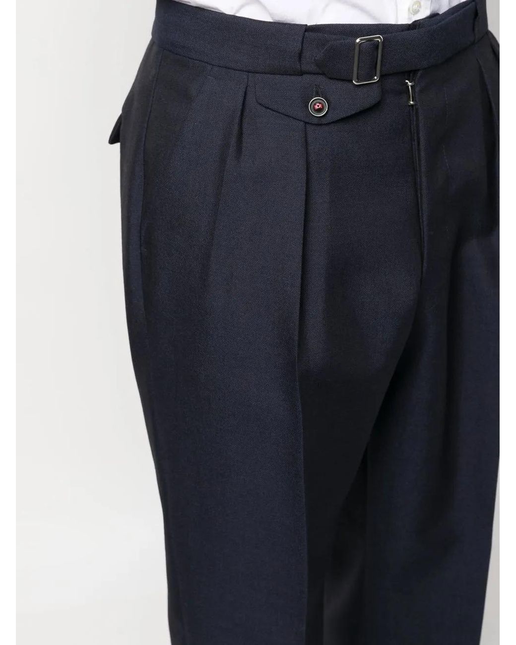 Maison Margiela Blue Four-Stitch Tapered Trousers for men