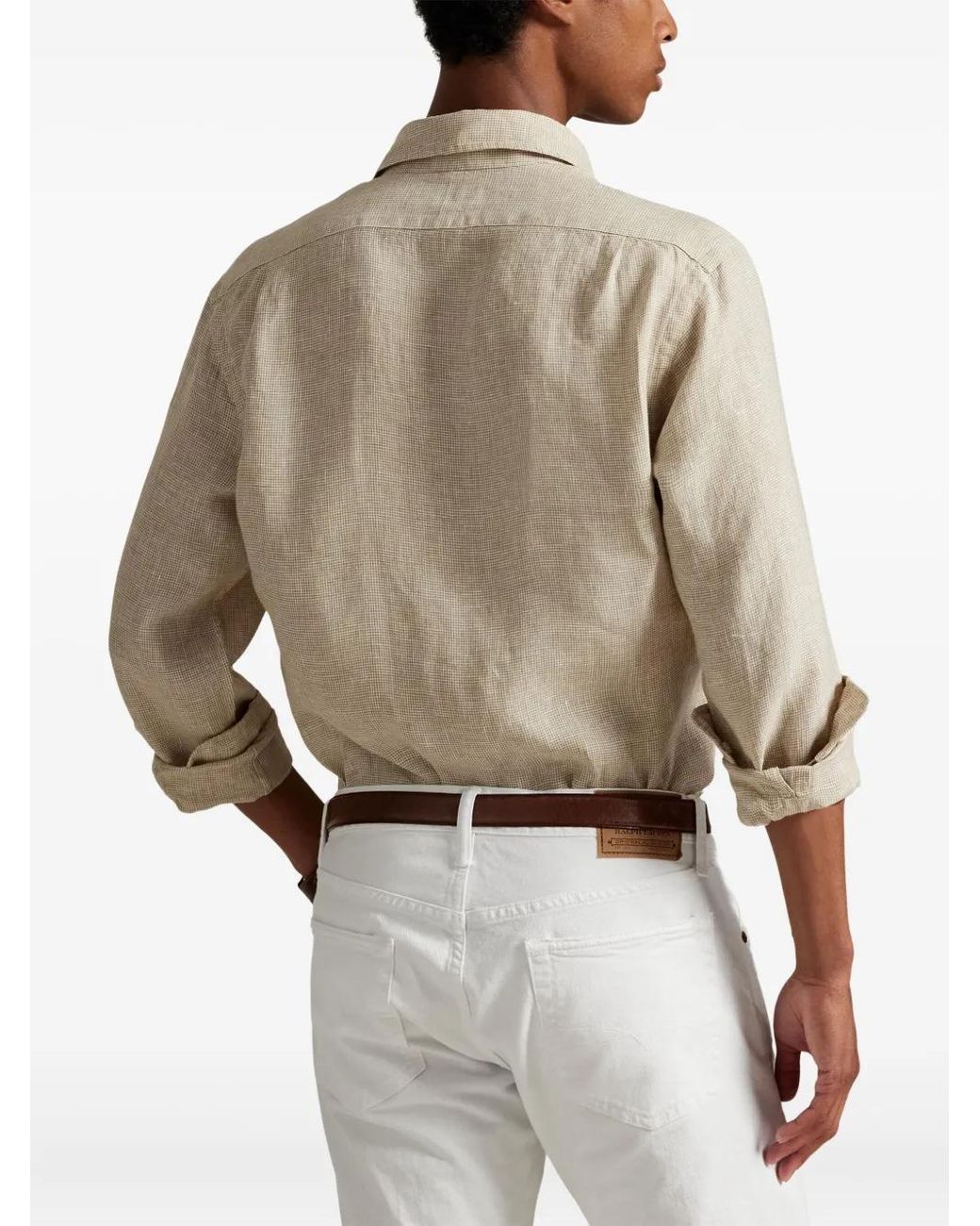 Polo Ralph Lauren Long-Sleeve Linen Shirt in White for Men | Lyst UK