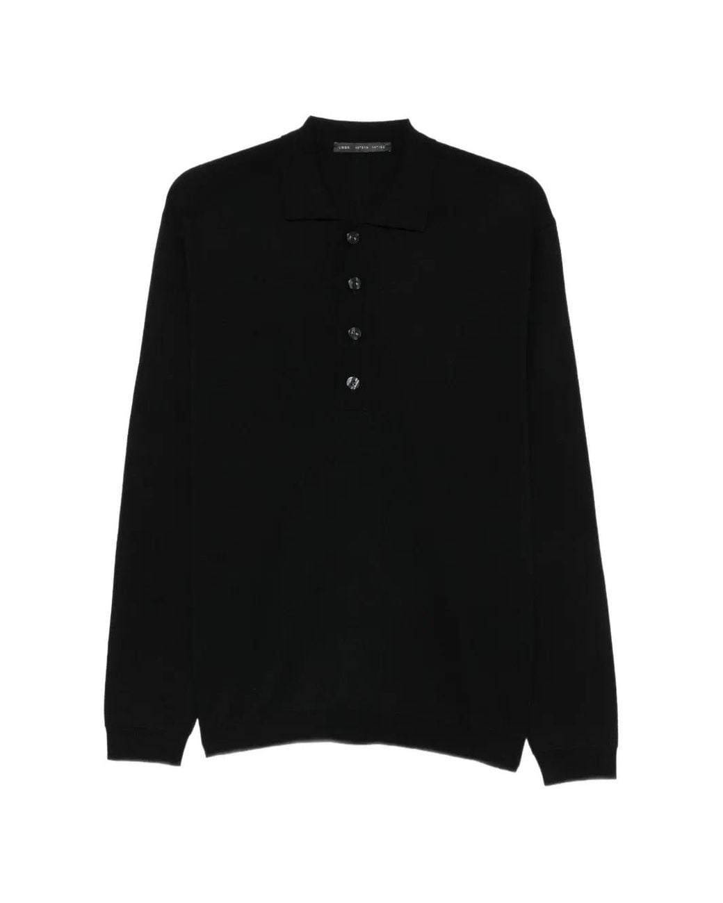 Low Brand Black Long-Sleeve Polo Shirt for men