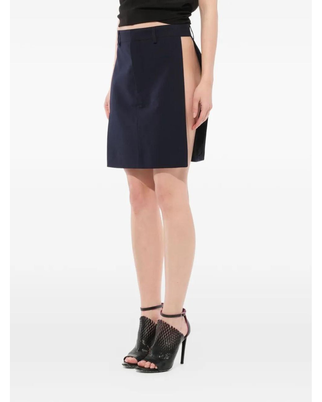 Givenchy Blue Podium Side-Slit Skirt